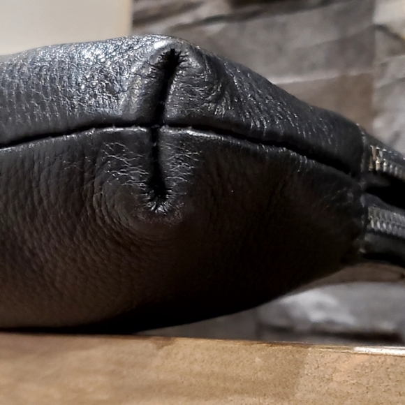 Aimee Kestenberg Black Pebble Leather 2 Compartment Zip Wallet Clutch, 8", - Picture 8 of 16